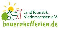 Logo der Landtouristik Niedersachsen e.V. - Schafstall und Sonne
